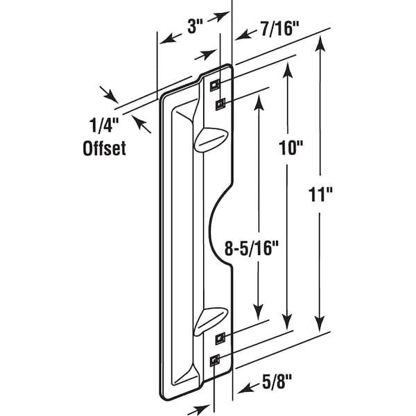 Steel Latch Guard Plate Cover For Out-Swinging Doors, Gray 1 Set